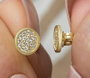 Heliophilia Silver Pendientes de Plata de Ley 925 con Recubrimiento de Oro y Circón